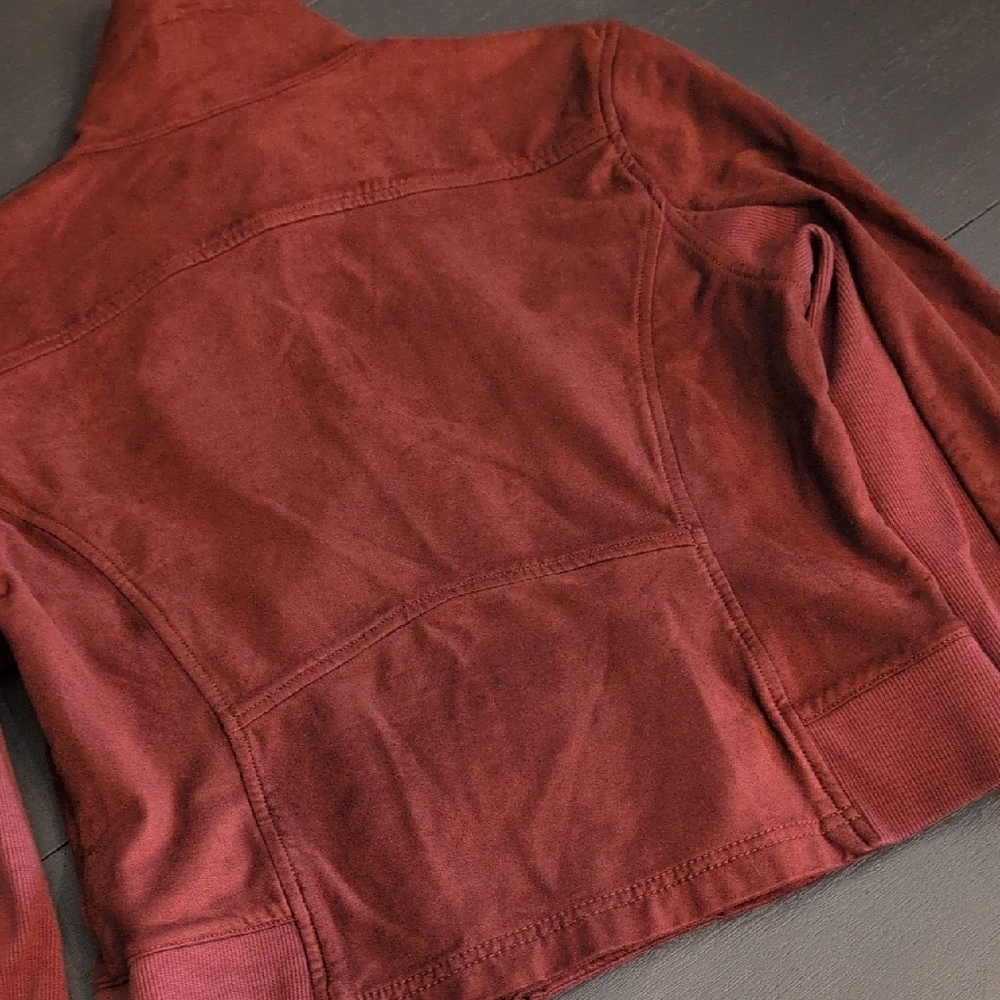 Anthropologie Burgundy Bomber Jacket with Classic Design - Picture 11 of 13